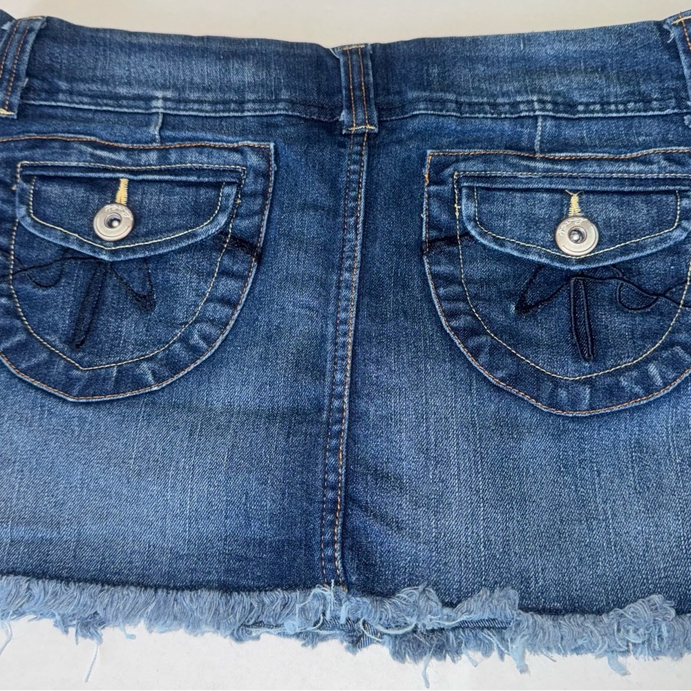 Highway Jeans Denim Mini Skirt with built in shorts and Frayed Hem - Picture 3 of 7